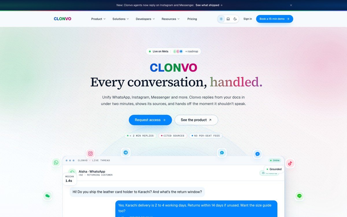 Clonvo unified messaging inbox