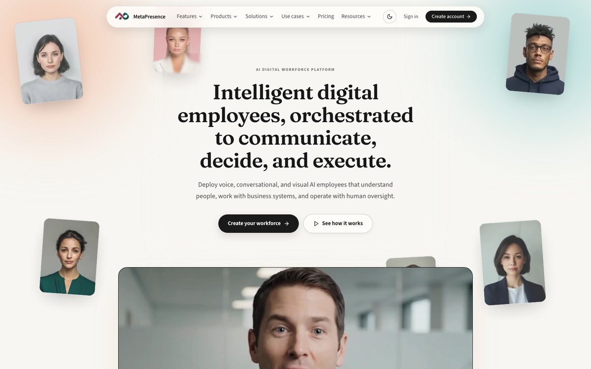MetaPresence AI digital workforce platform