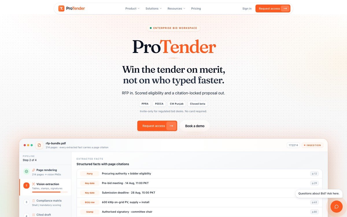 TenderOS procurement intelligence
